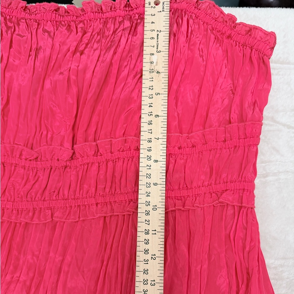 J. Crew Hot Pink Ruched Midi Dress - Picture 9 of 9